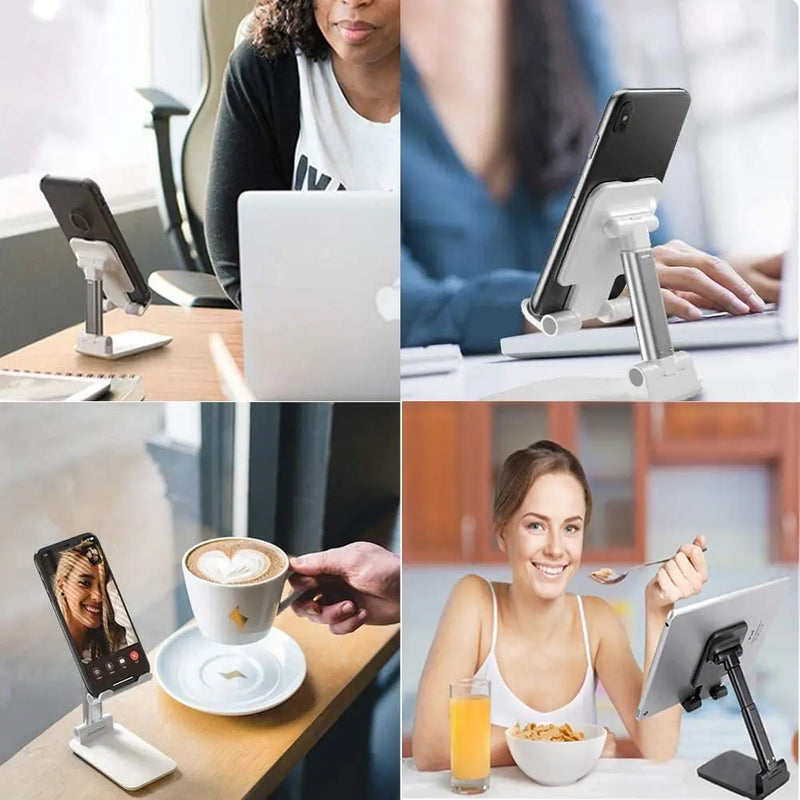 Suporte de telefone móvel de mesa para iPhone iPad Xiaomi huawei Metal Desktop Tablet Holder Mesa Celular Dobrável Estender Suporte