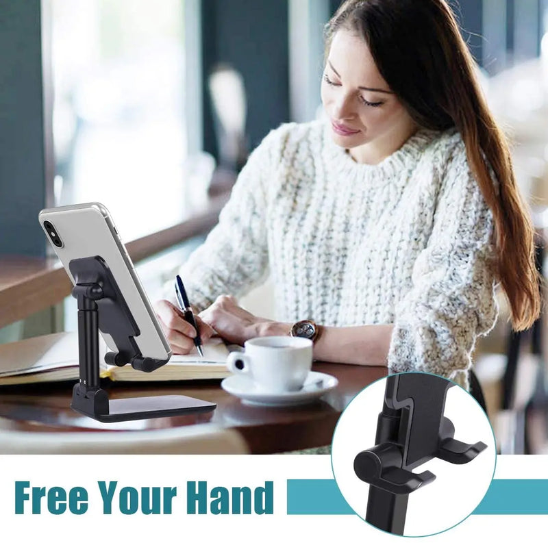 Suporte de telefone móvel de mesa para iPhone iPad Xiaomi huawei Metal Desktop Tablet Holder Mesa Celular Dobrável Estender Suporte