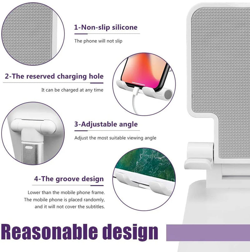 Suporte de telefone móvel de mesa para iPhone iPad Xiaomi huawei Metal Desktop Tablet Holder Mesa Celular Dobrável Estender Suporte