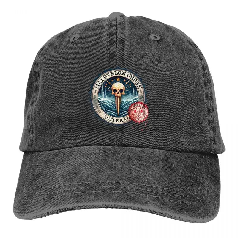 Vintage Malevelon Creek Helldivers Beisebol Bonés Unisex Style Distressed Denim Sun Cap Video Game Crânio Veterans Chapéus